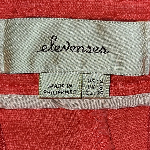 Elevense by Anthropologie mid rise orange shorts size 4 - Picture 4 of 8